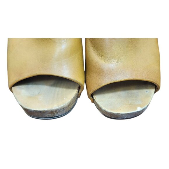 Sezane Dakota High Clogs in Terracotta Red Wooden Heels Buckle Chunky Platform - Picture 5 of 15